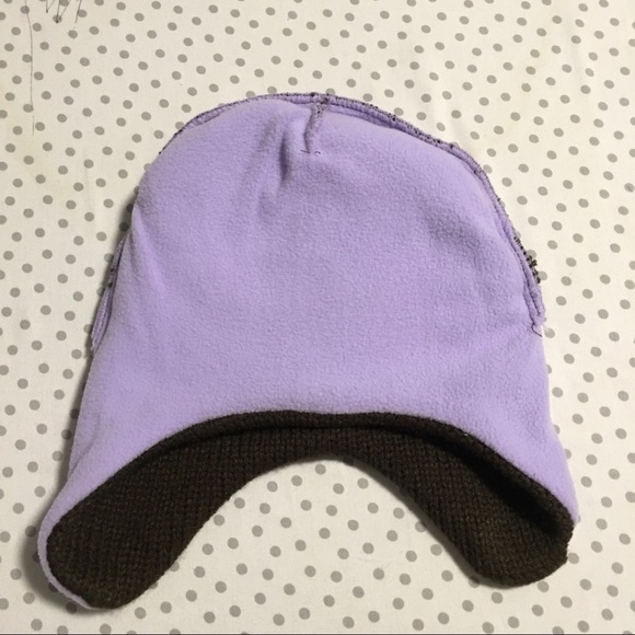 Sock Money Knit Hat Ear Flaps Brown purple Pink sequins - Picture 5 of 8